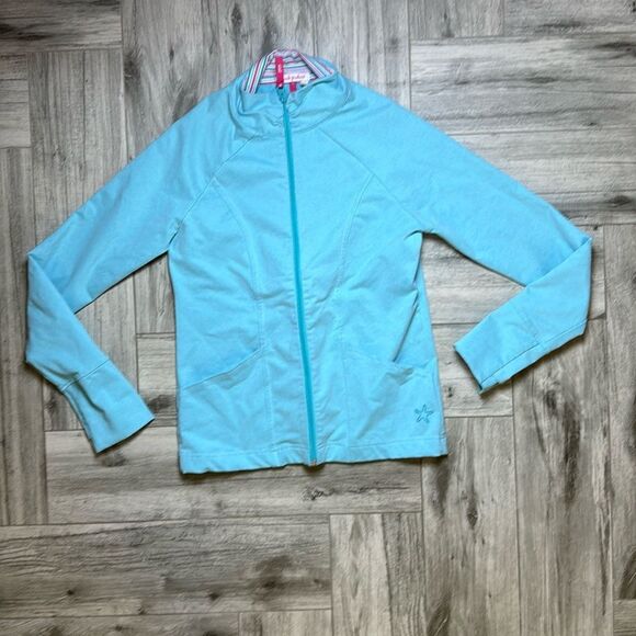 Fresh Produce Ladies Light Blue Stretchable Zip-up Mock Neck Jackets Size XS - Picture 2 of 13